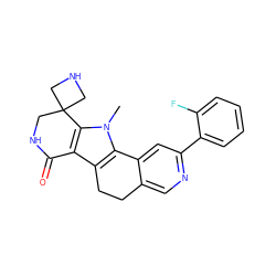 Cn1c2c(c3c1C1(CNC1)CNC3=O)CCc1cnc(-c3ccccc3F)cc1-2 ZINC000072110252