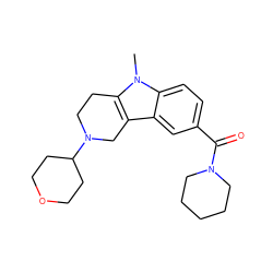 Cn1c2c(c3cc(C(=O)N4CCCCC4)ccc31)CN(C1CCOCC1)CC2 ZINC000082154194