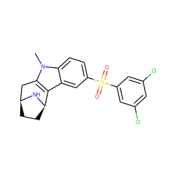 Cn1c2c(c3cc(S(=O)(=O)c4cc(Cl)cc(Cl)c4)ccc31)[C@H]1CC[C@@H](C2)N1 ZINC000096175161