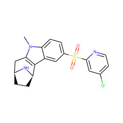 Cn1c2c(c3cc(S(=O)(=O)c4cc(Cl)ccn4)ccc31)[C@H]1CC[C@@H](C2)N1 ZINC000096175225