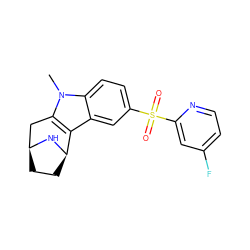 Cn1c2c(c3cc(S(=O)(=O)c4cc(F)ccn4)ccc31)[C@H]1CC[C@@H](C2)N1 ZINC000096175223