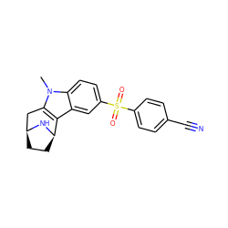 Cn1c2c(c3cc(S(=O)(=O)c4ccc(C#N)cc4)ccc31)[C@H]1CC[C@@H](C2)N1 ZINC000116587910