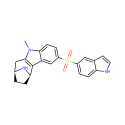 Cn1c2c(c3cc(S(=O)(=O)c4ccc5[nH]ccc5c4)ccc31)[C@H]1CC[C@@H](C2)N1 ZINC000073198254