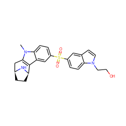 Cn1c2c(c3cc(S(=O)(=O)c4ccc5c(ccn5CCO)c4)ccc31)[C@H]1CC[C@@H](C2)N1 ZINC000096175263