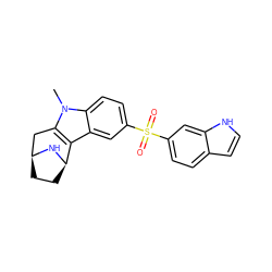 Cn1c2c(c3cc(S(=O)(=O)c4ccc5cc[nH]c5c4)ccc31)[C@H]1CC[C@@H](C2)N1 ZINC000169694775