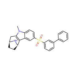 Cn1c2c(c3cc(S(=O)(=O)c4cccc(-c5ccccc5)c4)ccc31)[C@H]1CC[C@@H](C2)N1 ZINC000096175165