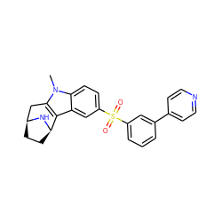 Cn1c2c(c3cc(S(=O)(=O)c4cccc(-c5ccncc5)c4)ccc31)[C@H]1CC[C@@H](C2)N1 ZINC000096175269