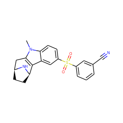 Cn1c2c(c3cc(S(=O)(=O)c4cccc(C#N)c4)ccc31)[C@H]1CC[C@@H](C2)N1 ZINC000082154281