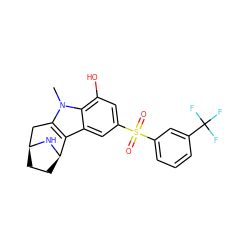 Cn1c2c(c3cc(S(=O)(=O)c4cccc(C(F)(F)F)c4)cc(O)c31)[C@H]1CC[C@@H](C2)N1 ZINC000096175346