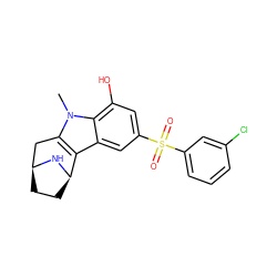 Cn1c2c(c3cc(S(=O)(=O)c4cccc(Cl)c4)cc(O)c31)[C@H]1CC[C@@H](C2)N1 ZINC000096175344