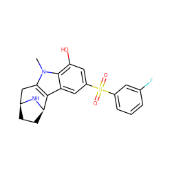 Cn1c2c(c3cc(S(=O)(=O)c4cccc(F)c4)cc(O)c31)[C@H]1CC[C@@H](C2)N1 ZINC000096175342