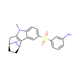 Cn1c2c(c3cc(S(=O)(=O)c4cccc(N)c4)ccc31)[C@H]1CC[C@@H](C2)N1 ZINC000073198751