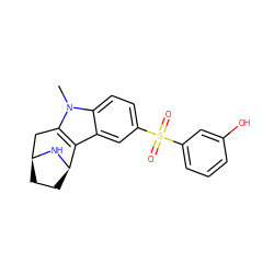 Cn1c2c(c3cc(S(=O)(=O)c4cccc(O)c4)ccc31)[C@H]1CC[C@@H](C2)N1 ZINC000082153370