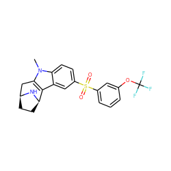 Cn1c2c(c3cc(S(=O)(=O)c4cccc(OC(F)(F)F)c4)ccc31)[C@H]1CC[C@@H](C2)N1 ZINC000082158638