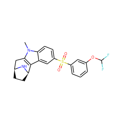 Cn1c2c(c3cc(S(=O)(=O)c4cccc(OC(F)F)c4)ccc31)[C@H]1CC[C@@H](C2)N1 ZINC000116585702