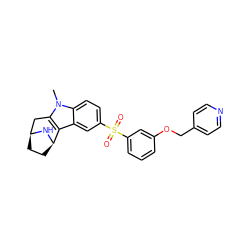 Cn1c2c(c3cc(S(=O)(=O)c4cccc(OCc5ccncc5)c4)ccc31)[C@H]1CC[C@@H](C2)N1 ZINC000096175291