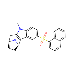 Cn1c2c(c3cc(S(=O)(=O)c4cccc5ccccc45)ccc31)[C@H]1CC[C@@H](C2)N1 ZINC000096175153