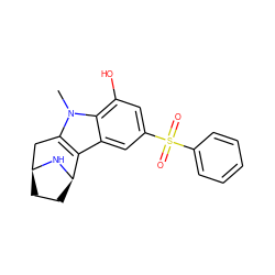 Cn1c2c(c3cc(S(=O)(=O)c4ccccc4)cc(O)c31)[C@H]1CC[C@@H](C2)N1 ZINC000096175309