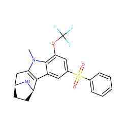 Cn1c2c(c3cc(S(=O)(=O)c4ccccc4)cc(OC(F)(F)F)c31)[C@H]1CC[C@@H](C2)N1 ZINC000096175323