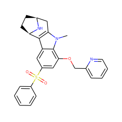 Cn1c2c(c3cc(S(=O)(=O)c4ccccc4)cc(OCc4ccccn4)c31)[C@H]1CC[C@@H](C2)N1 ZINC000096175331