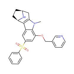 Cn1c2c(c3cc(S(=O)(=O)c4ccccc4)cc(OCc4cccnc4)c31)[C@H]1CC[C@@H](C2)N1 ZINC000096175333