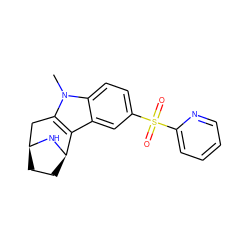 Cn1c2c(c3cc(S(=O)(=O)c4ccccn4)ccc31)[C@H]1CC[C@@H](C2)N1 ZINC000082154286