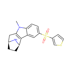 Cn1c2c(c3cc(S(=O)(=O)c4ccsc4)ccc31)[C@H]1CC[C@@H](C2)N1 ZINC000082154307