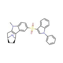 Cn1c2c(c3cc(S(=O)(=O)c4cn(-c5ccccc5)c5ccccc45)ccc31)[C@H]1CC[C@@H](C2)N1 ZINC000096175235