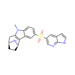 Cn1c2c(c3cc(S(=O)(=O)c4cnc5[nH]ccc5c4)ccc31)[C@H]1CC[C@@H](C2)N1 ZINC000096175231