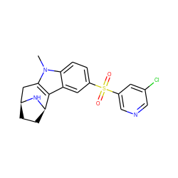 Cn1c2c(c3cc(S(=O)(=O)c4cncc(Cl)c4)ccc31)[C@H]1CC[C@@H](C2)N1 ZINC000096175167