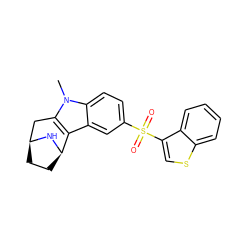 Cn1c2c(c3cc(S(=O)(=O)c4csc5ccccc45)ccc31)[C@H]1CC[C@@H](C2)N1 ZINC000073198256