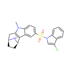 Cn1c2c(c3cc(S(=O)(=O)n4cc(Cl)c5ccccc54)ccc31)[C@H]1CC[C@@H](C2)N1 ZINC000096175179