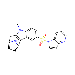 Cn1c2c(c3cc(S(=O)(=O)n4ccc5ncccc54)ccc31)[C@H]1CC[C@@H](C2)N1 ZINC000096175243