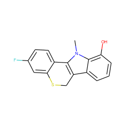 Cn1c2c(c3cccc(O)c31)CSc1cc(F)ccc1-2 ZINC000034801465