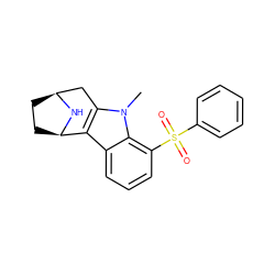 Cn1c2c(c3cccc(S(=O)(=O)c4ccccc4)c31)[C@H]1CC[C@@H](C2)N1 ZINC000082152229