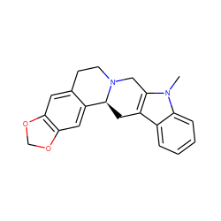 Cn1c2c(c3ccccc31)C[C@H]1c3cc4c(cc3CCN1C2)OCO4 ZINC000209381283