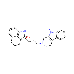 Cn1c2c(c3ccccc31)CCN(CCCC[C@]13CCCc4cccc(c41)NC3=O)C2 ZINC000013473728