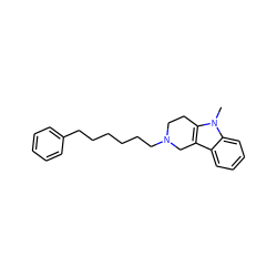 Cn1c2c(c3ccccc31)CN(CCCCCCc1ccccc1)CC2 ZINC000013476818