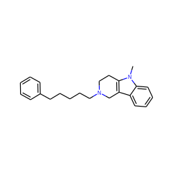 Cn1c2c(c3ccccc31)CN(CCCCCc1ccccc1)CC2 ZINC000013476817