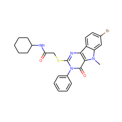 Cn1c2cc(Br)ccc2c2nc(SCC(=O)NC3CCCCC3)n(-c3ccccc3)c(=O)c21 ZINC001772628418