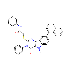 Cn1c2ccc(-c3cccc4ccccc34)cc2c2nc(SCC(=O)NC3CCCCC3)n(-c3ccccc3)c(=O)c21 ZINC001772582094