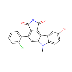 Cn1c2ccc(O)cc2c2c3c(c(-c4ccccc4Cl)cc21)C(=O)NC3=O ZINC000034096616