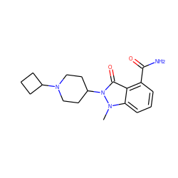 Cn1c2cccc(C(N)=O)c2c(=O)n1C1CCN(C2CCC2)CC1 ZINC000146701506