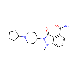 Cn1c2cccc(C(N)=O)c2c(=O)n1C1CCN(C2CCCC2)CC1 ZINC000146765837