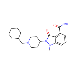 Cn1c2cccc(C(N)=O)c2c(=O)n1C1CCN(CC2CCCCC2)CC1 ZINC000146703232