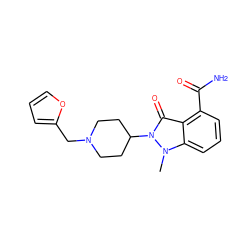 Cn1c2cccc(C(N)=O)c2c(=O)n1C1CCN(Cc2ccco2)CC1 ZINC000146717827