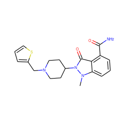 Cn1c2cccc(C(N)=O)c2c(=O)n1C1CCN(Cc2cccs2)CC1 ZINC000207155433