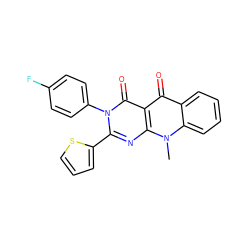 Cn1c2ccccc2c(=O)c2c(=O)n(-c3ccc(F)cc3)c(-c3cccs3)nc21 ZINC000002334358