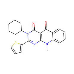 Cn1c2ccccc2c(=O)c2c(=O)n(C3CCCCC3)c(-c3cccs3)nc21 ZINC000002353900