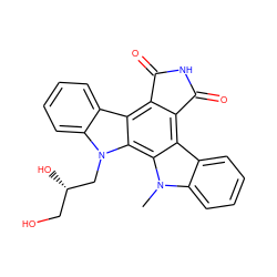 Cn1c2ccccc2c2c3c(c4c5ccccc5n(C[C@@H](O)CO)c4c21)C(=O)NC3=O ZINC000013554124